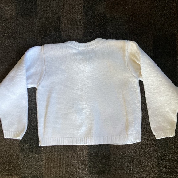 VNTG Kitty Cat w/Hearts Girls Cotton Button Up Cardigan Sweater Size 6 90's Y2K - Picture 2 of 9